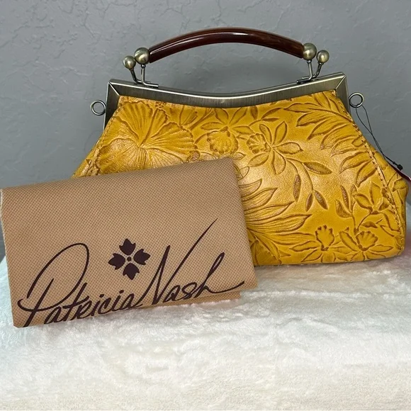 Patricia Nash Mustard Floral Embossed - Picture 7 of 13
